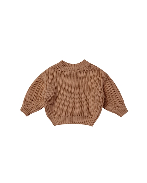 Quincy Mae(クインシーメイ) / CHUNKY KNIT SWEATER / CINNAMON / 12-18M・18-24M