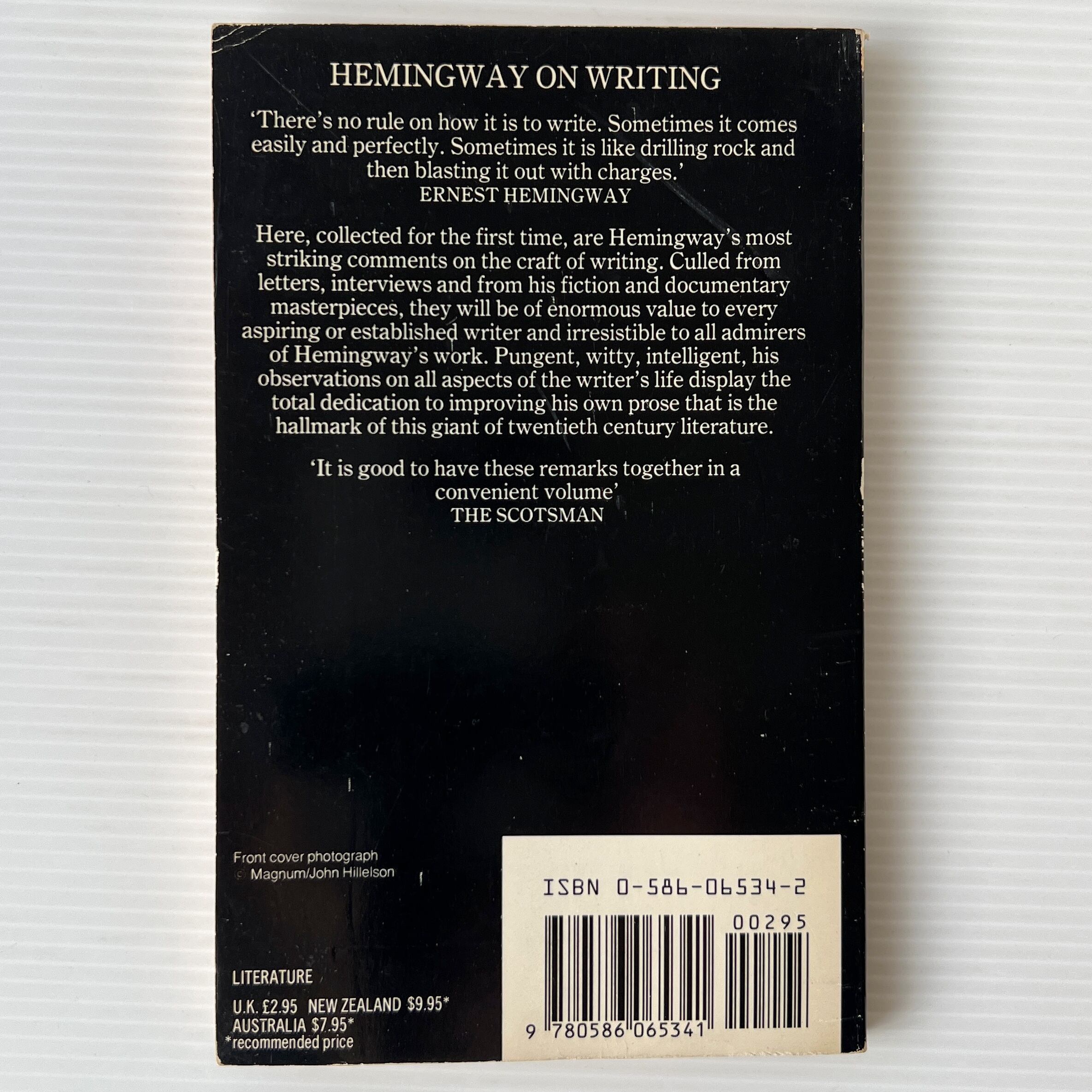 Ernest Hemingway On Writing / Ernest Hemingway / Grafton Books