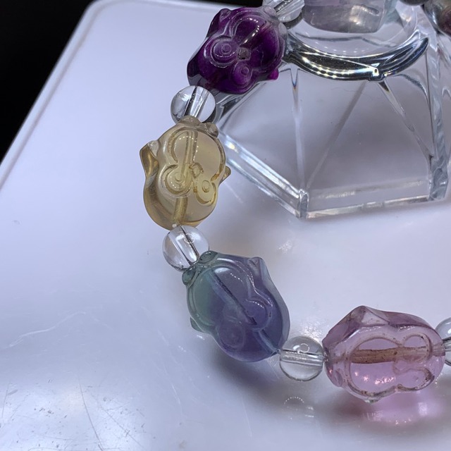 1.カラフルペンギン☆フローライト ブレスレット