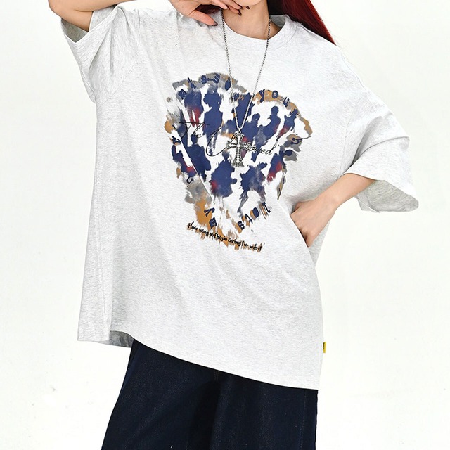 ハートコラージュアートルーズTシャツ 2col   R01705