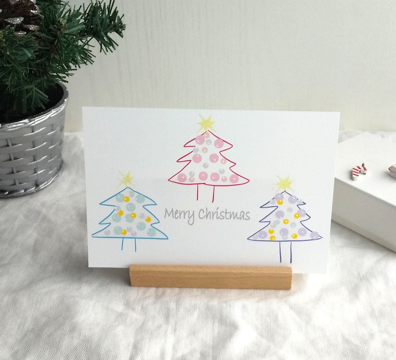 クリスマス 「カラーツリー」ポストカード/3枚セット naturako ナチュラコ