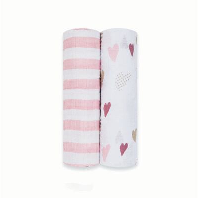 aden ＋ anais おくるみスワドル/ハートブレイカー/2枚