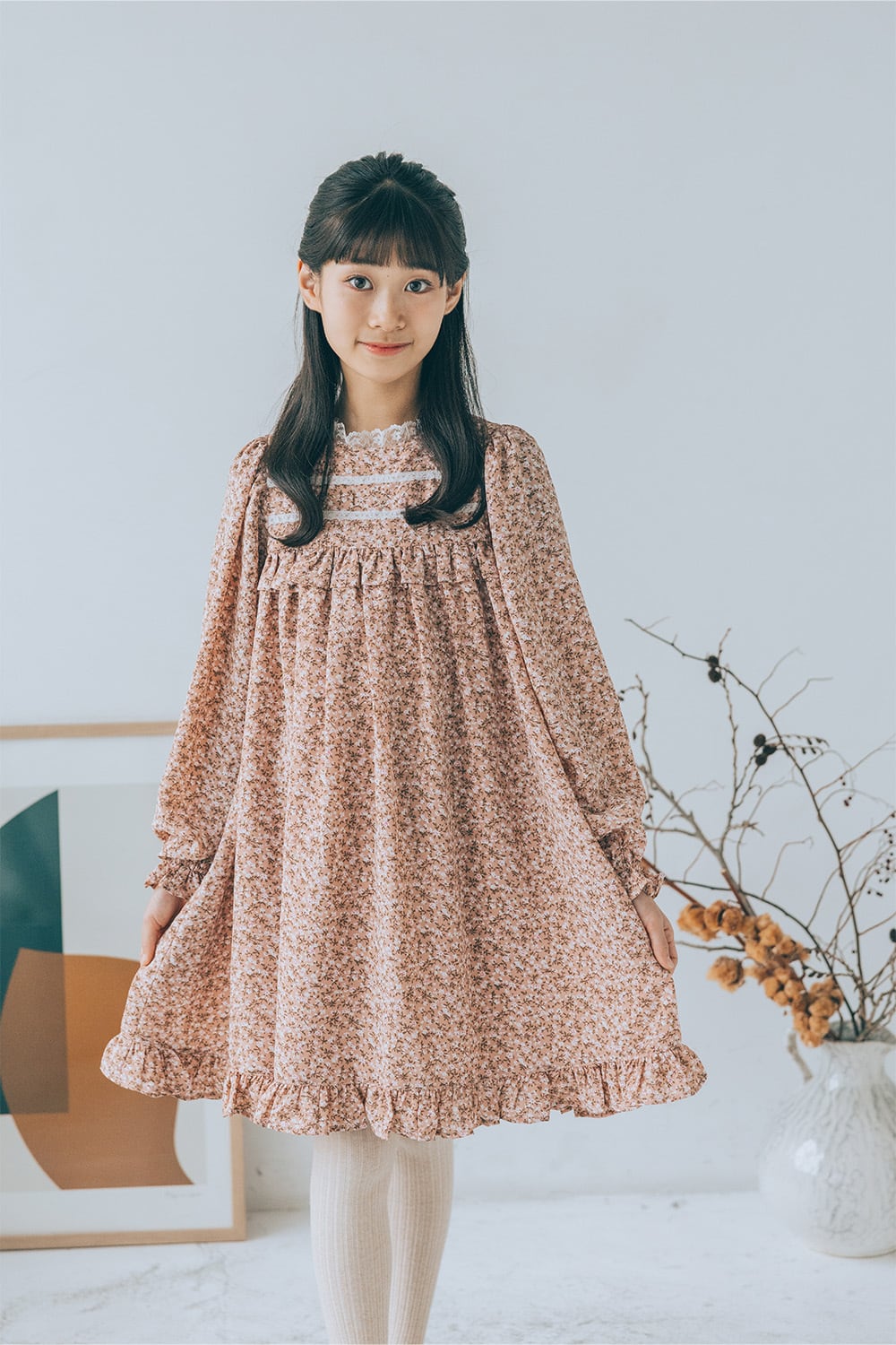 レーススタンドネックワンピース<Choral flower> | Coquette