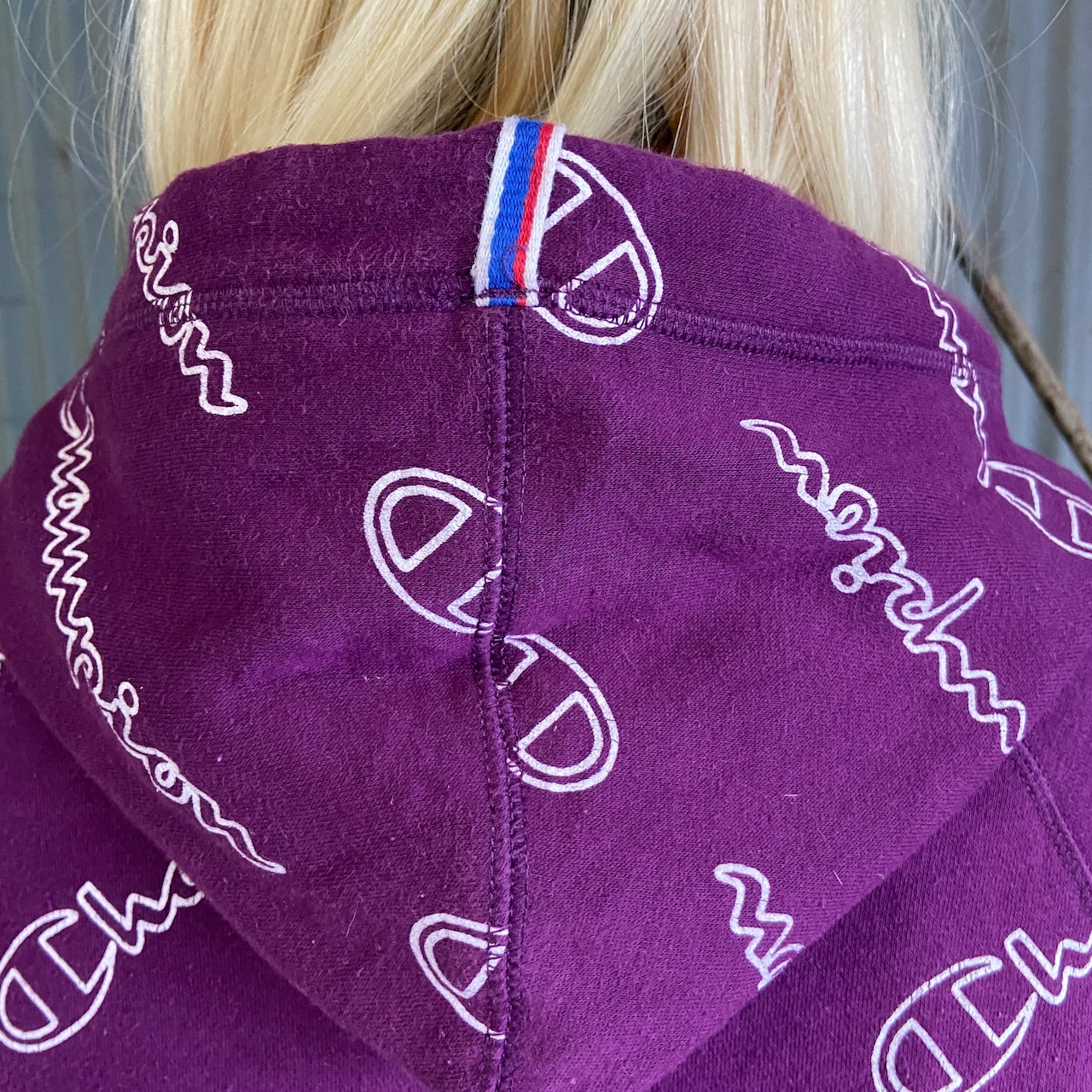 Champion チャンピオン ロゴプリント 総柄 スウェットパーカー 