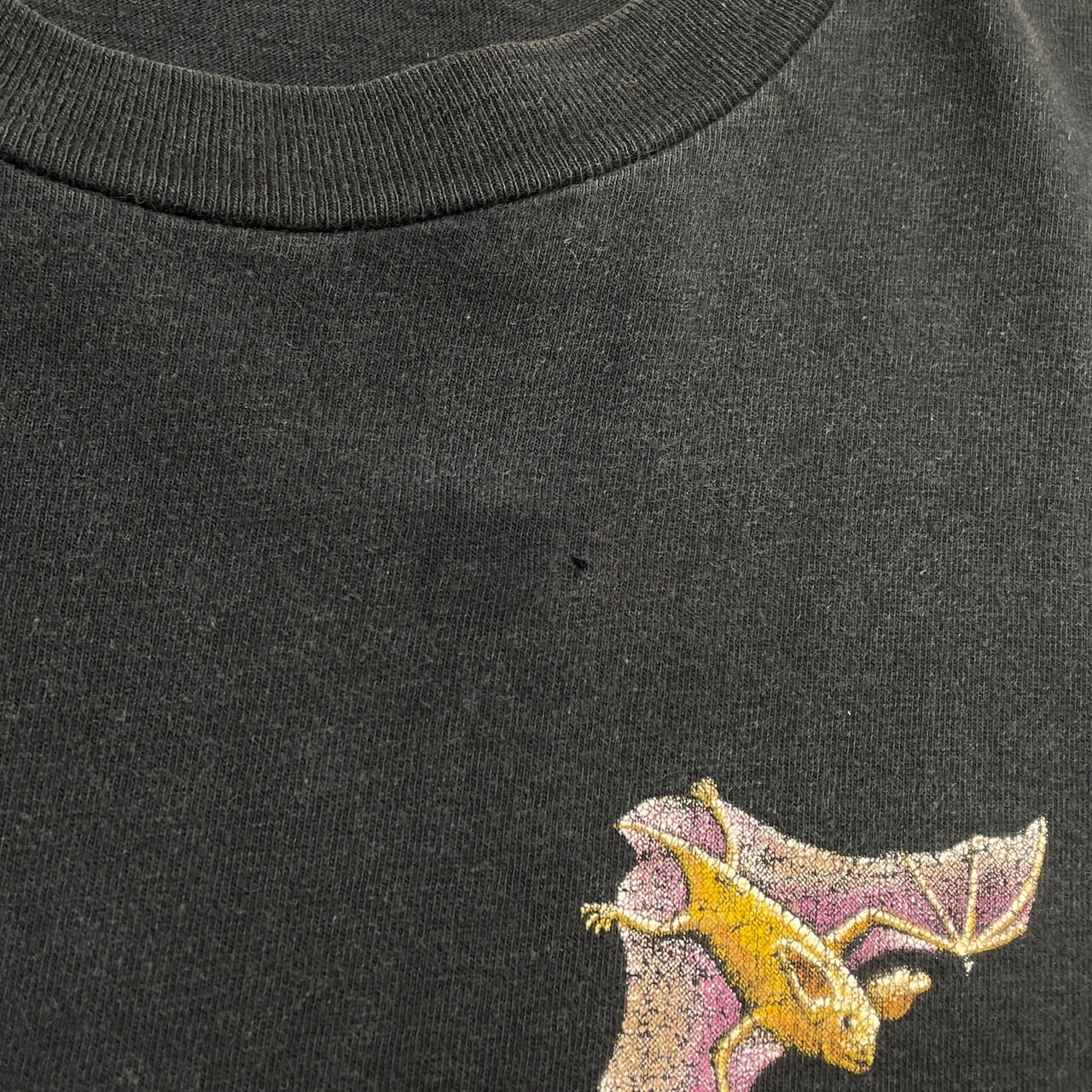 90年代 コウモリ アニマルプリントTシャツ アート メンズXL相当 古着 