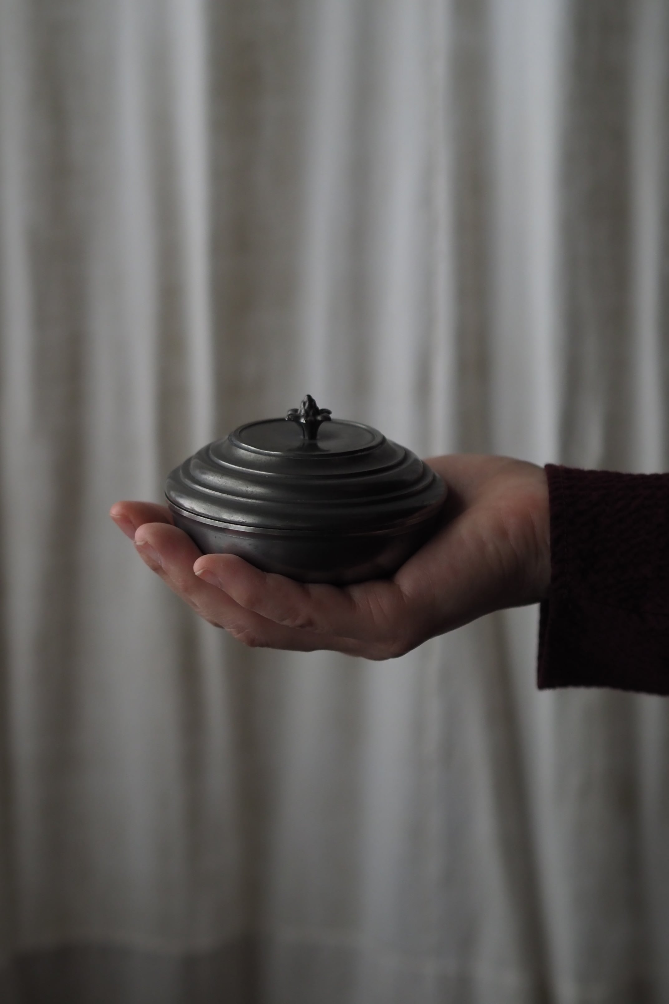ピューター蓋付き小物入れ-vintage pewter case | アンティーク