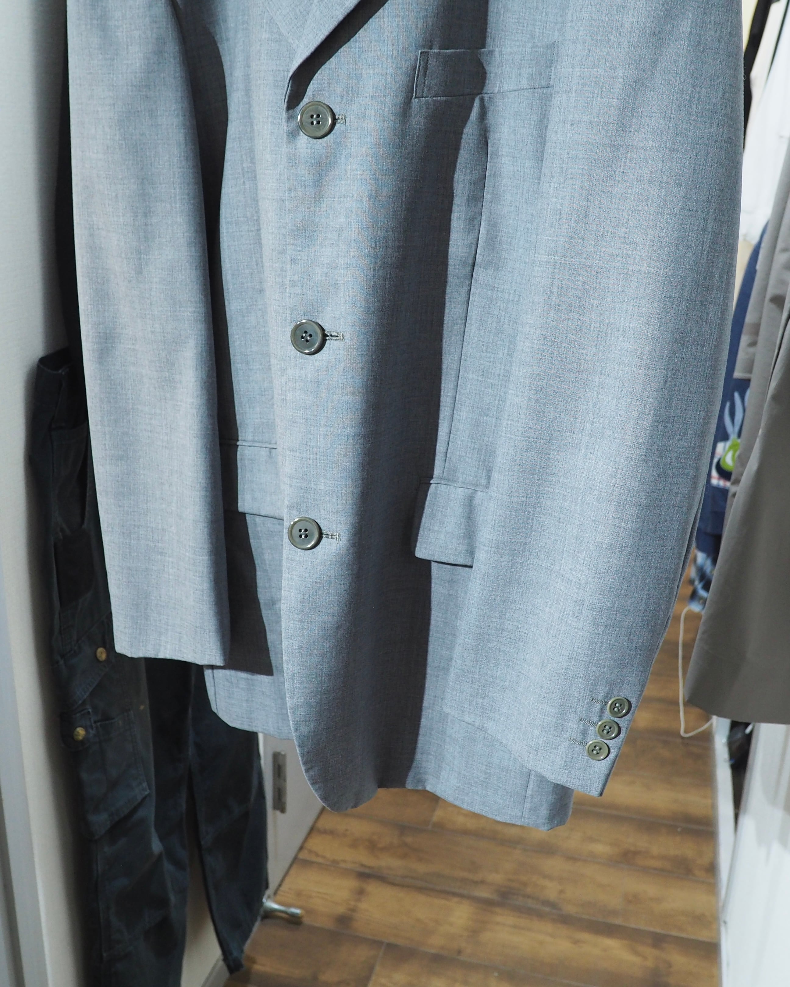 1990s " KENZO HOMME " Beautiful Smoky Blue Color vintage Tailored jacket