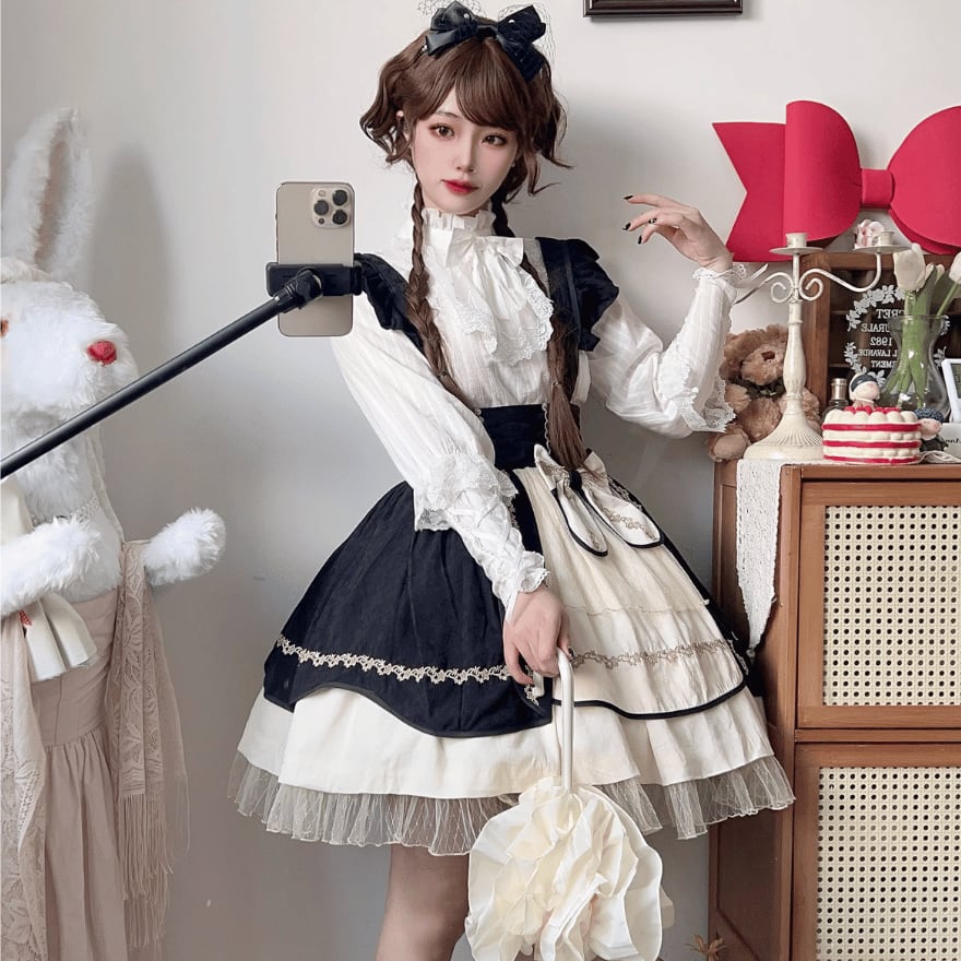 ロリータ セット ピンク ドレス ブラウス M 甘ロリ コスプレ アイドル q2106llt427.jpg
