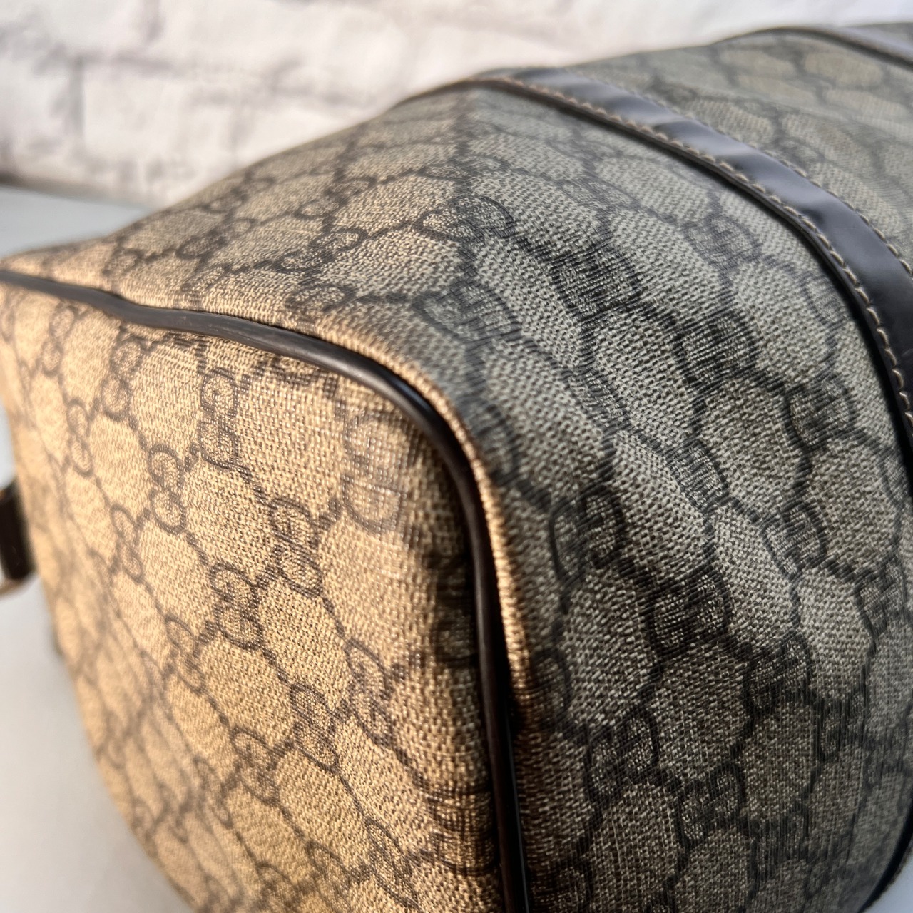 GUCCI グッチ GGスプリーム   ボストンバッグ ブラウン A-12147