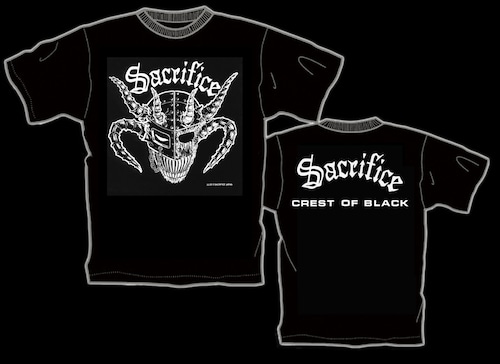 SACRIFICE "Crest Of Black" Tシャツ（back: 白）