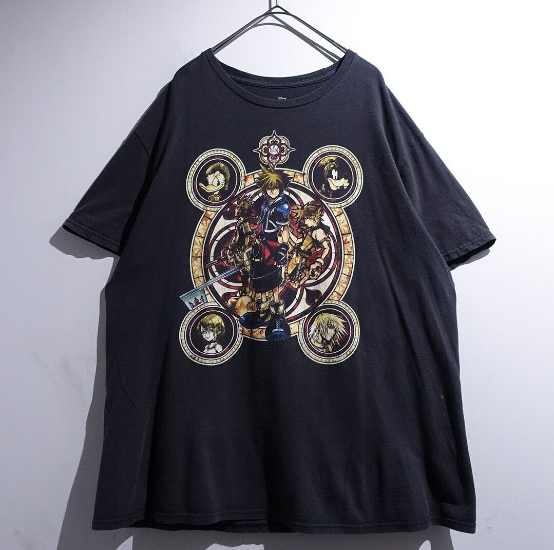 "KINGDOM HEARTS" Black Print Design Game T-Shirt