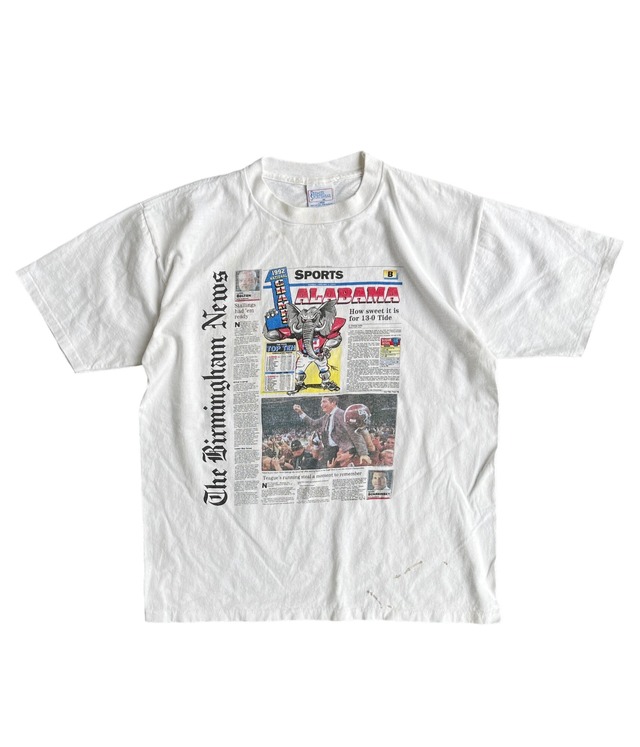 Vintage 90s News paper T-shirt -ALABAMA-