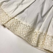 Lois CRAYON ロイスクレヨン レース付き ギャザー フレア スカート サイズ M /ホワイト/日本製