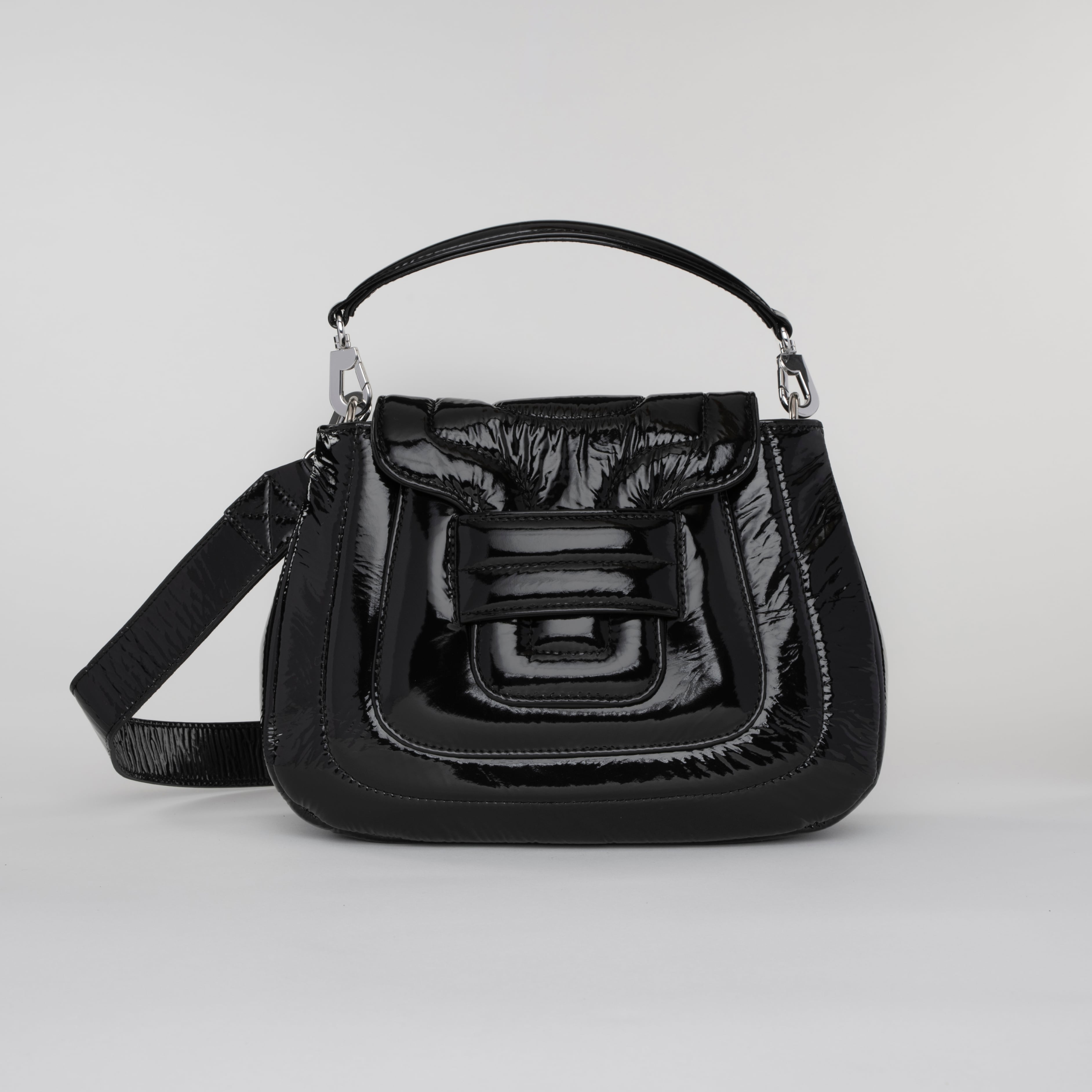 PIERRE HARDY  ALPHA PAD HANDBAG PATENT BLACK