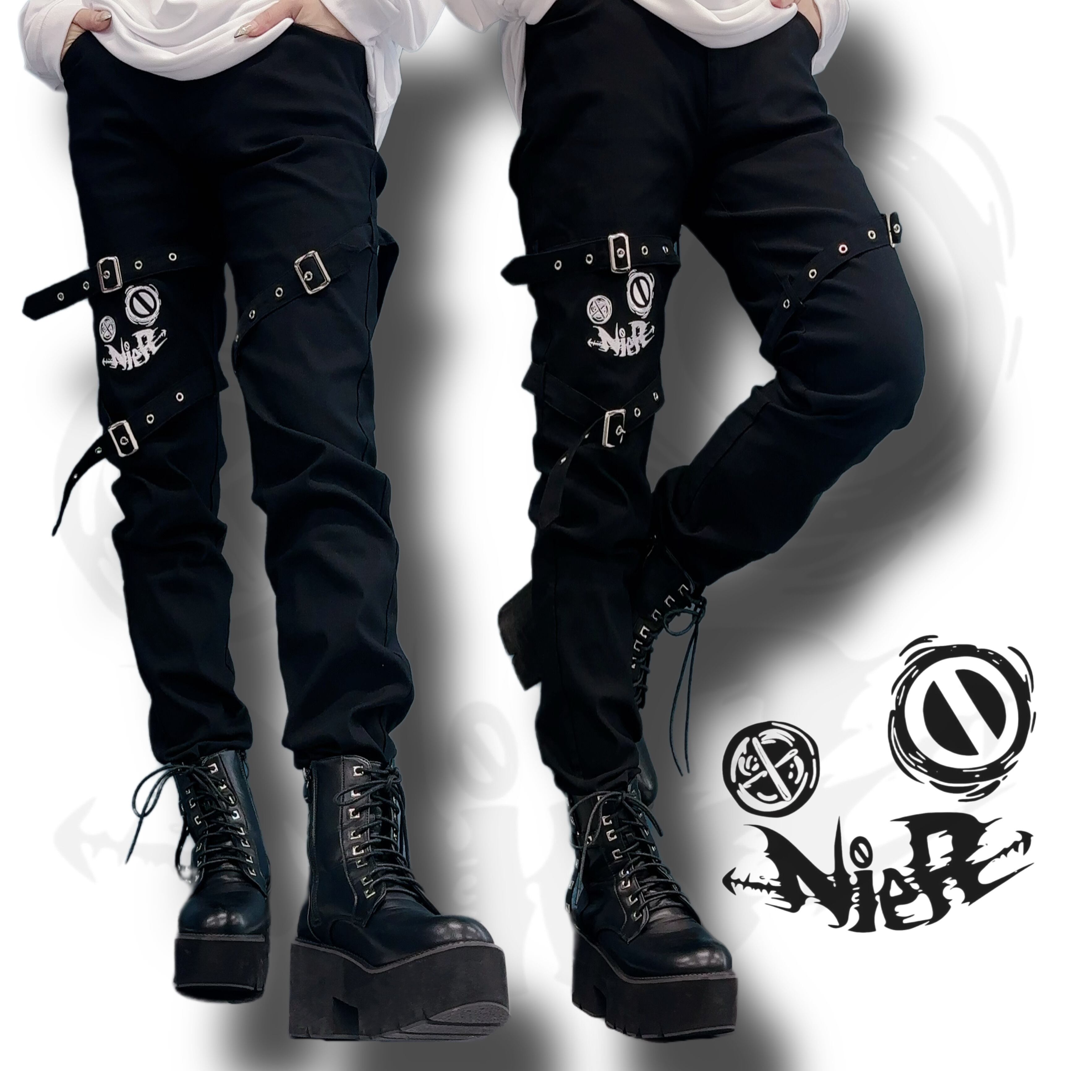 NieR Tokyo 高品質BELT装飾付きSTYLISH PANTS