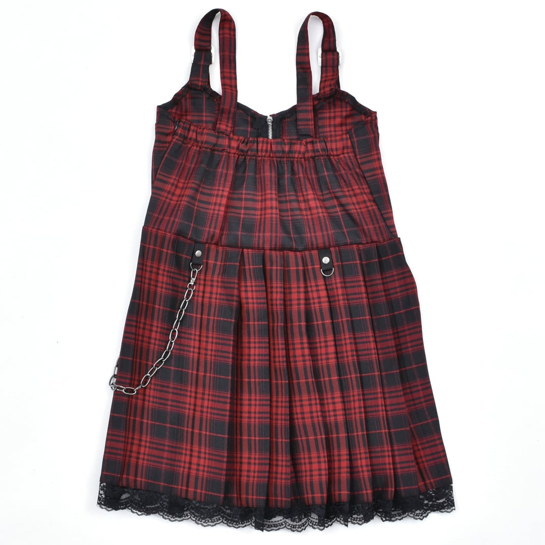 VOLCAN&APHRODITE チェーン付き チェックキャミワンピ VOLCAN