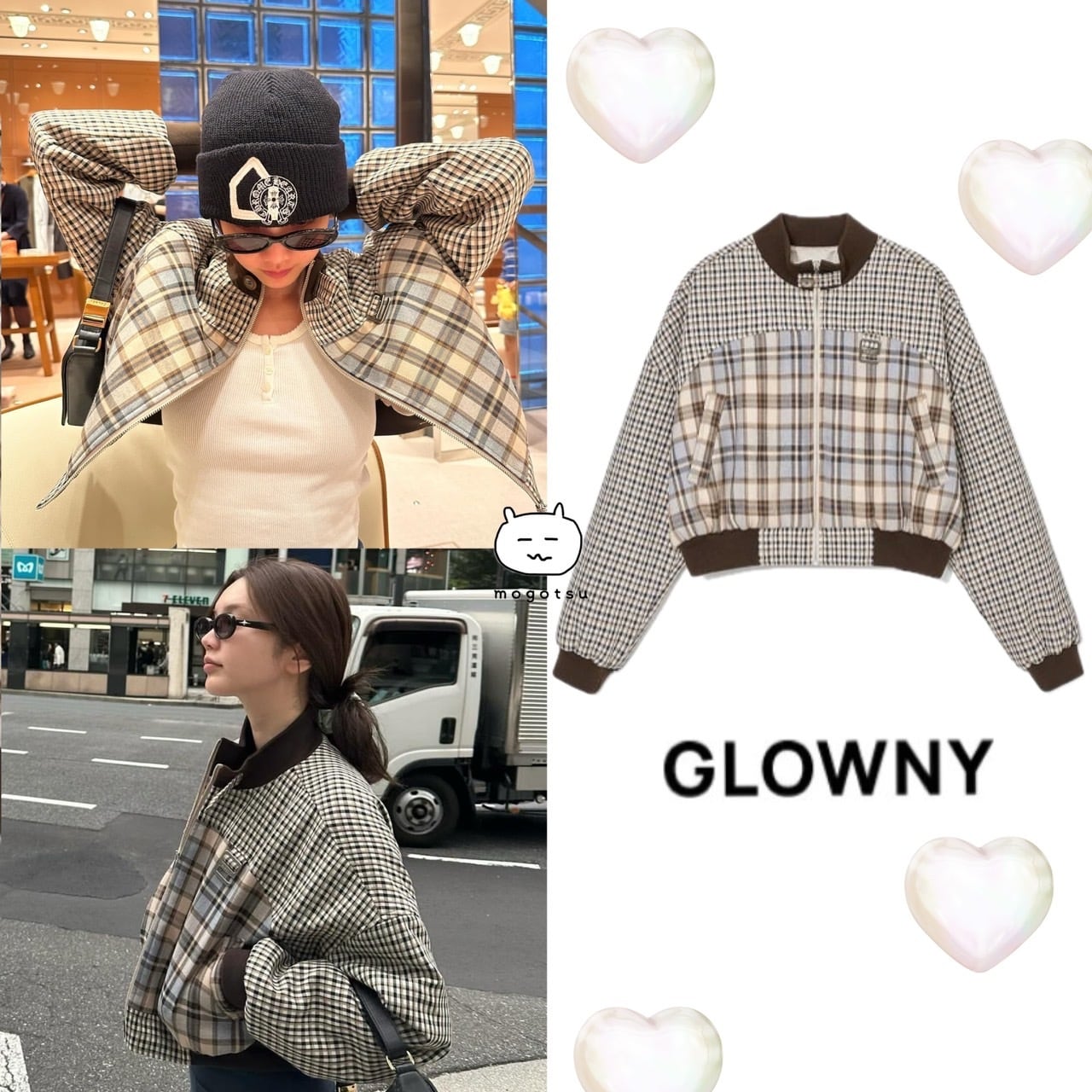 ☆xooos 着用！！【GLOWNY】RUSSELL PLAID BLOUSON (BROWN PLAID) | もごつ