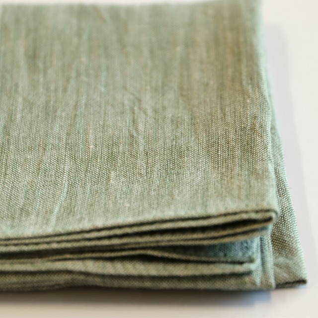 Omi-Jofu 【緑】リネンはんかち