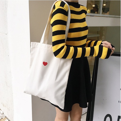 新しい原宿スタイルのかわいい新鮮な潮の愛の学生のショルダーバッグハートキャンバスバッグ布バッグバッグ女性のバージョン ブラック・アイド・ピーズ38207451080