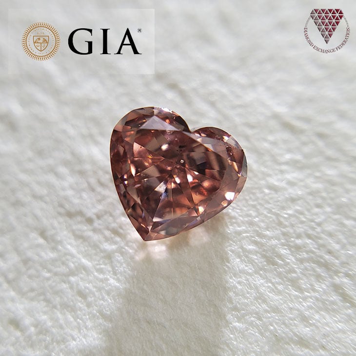 0.25 ct FANCY BROWN PINK SI2 CGL 天然 ブラウン ピンク ダイヤモンド ルース ハート シェイプ | DIAMOND  EXCHANGE FEDERATION