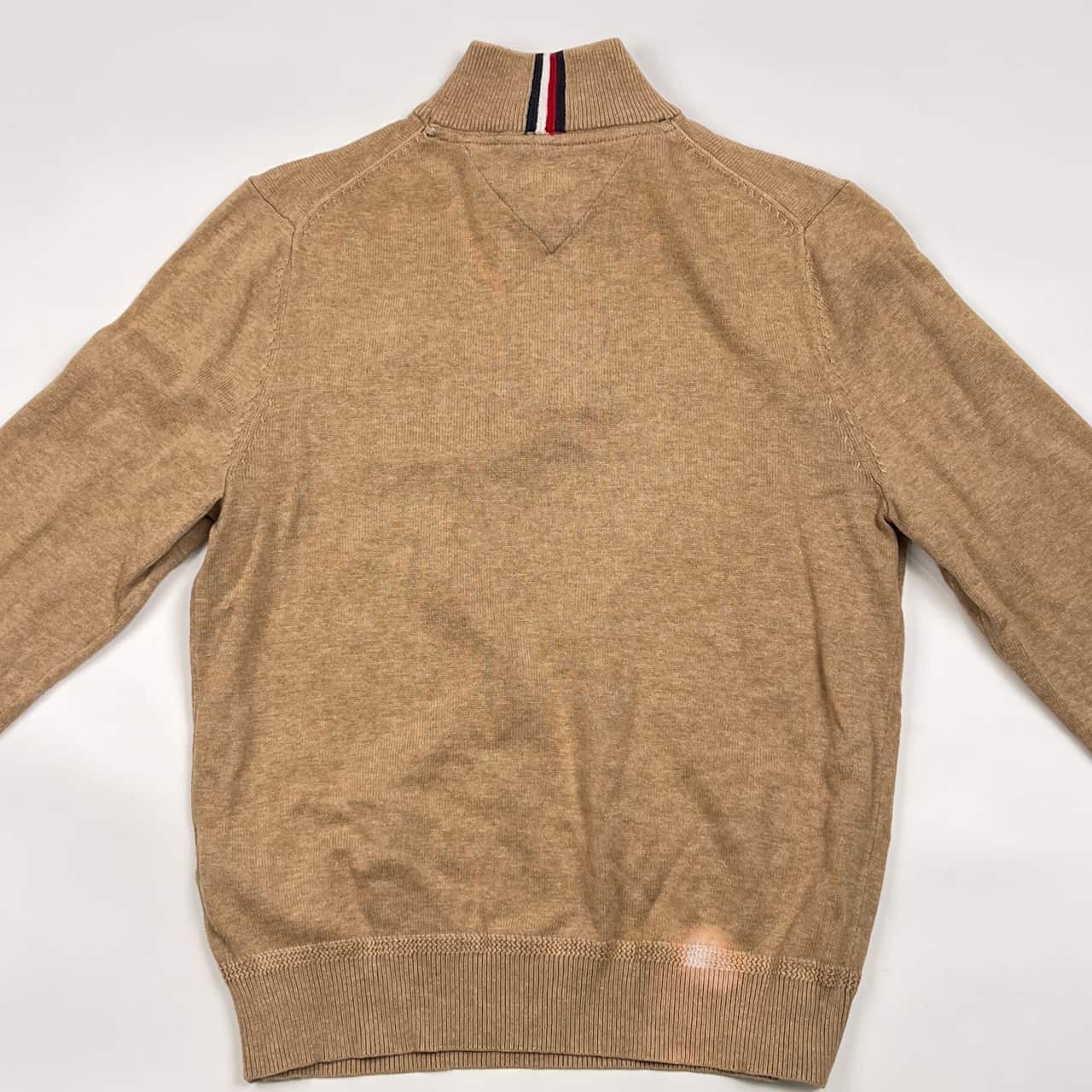 TOMMY HILFIGER トミーヒルフィガー ハーフジップ プルオーバー ニット セーター トレーナー S/ベージュ メンズ