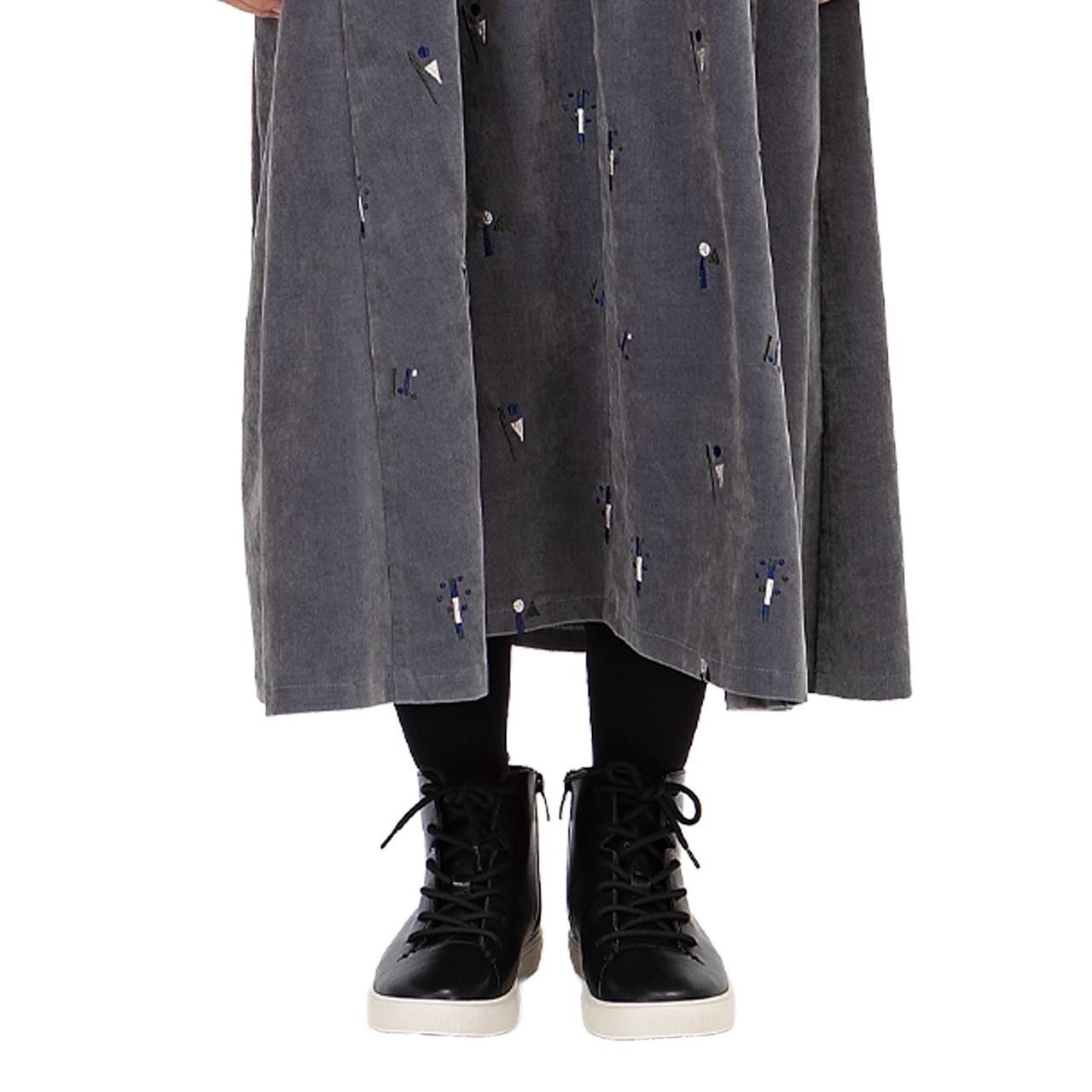 レザーハイカットスニーカー【254-0402】Leather high-top sneakers