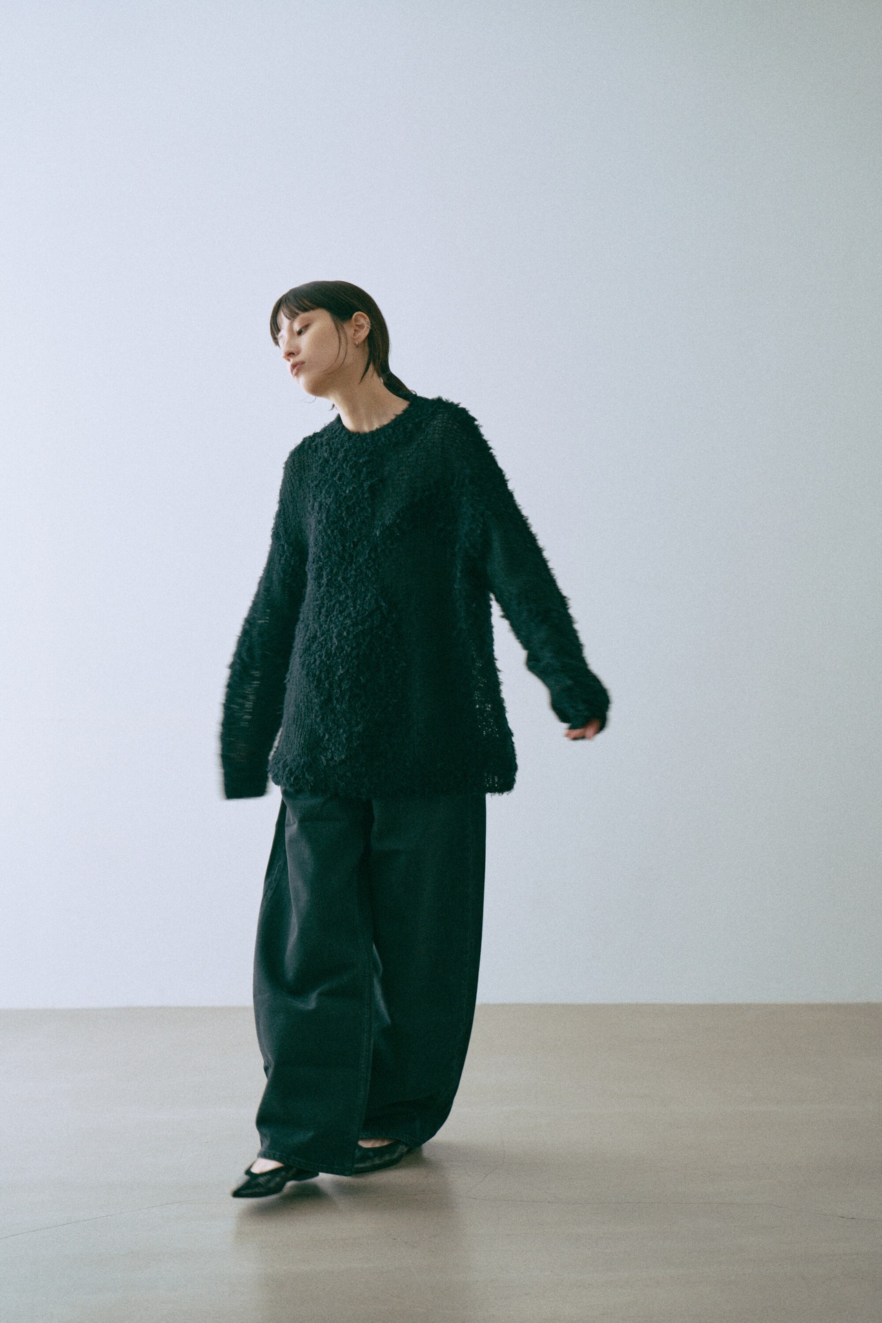 Poodle Shaggy Intarsia Pullover Knit