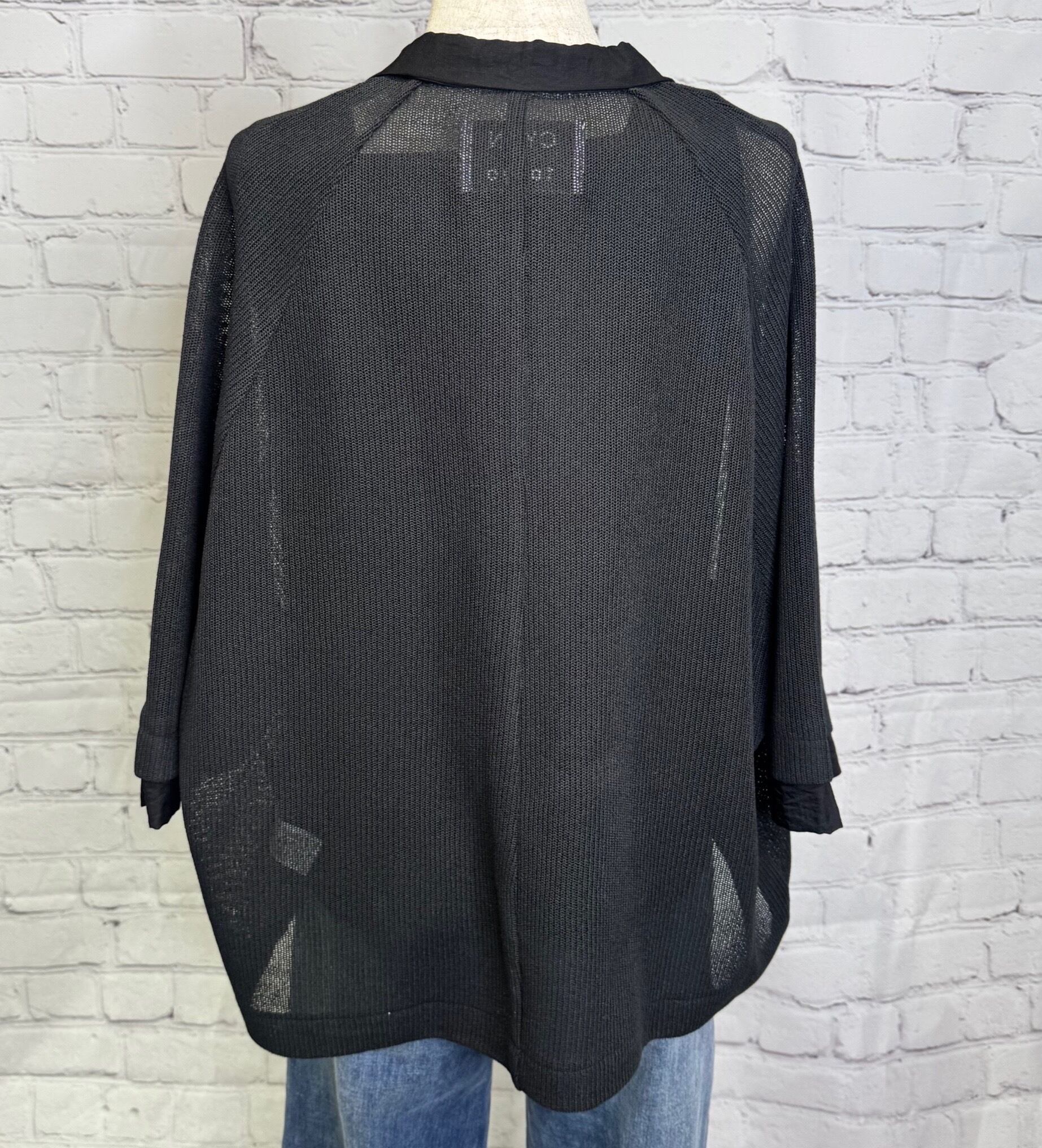 【CYAN tokyo】ニットライクメッシュWジャケット　ブラック CYAN TOKYO シアントーキョー ニットライクメッシュWジャケット 601453