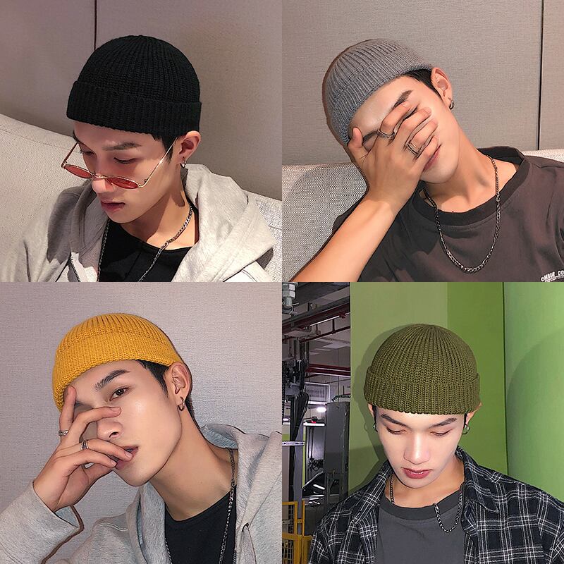 ニットウールオータムウィンターレザー 帽子 秋物 冬物 ブラック・アイド・ピーズ65091486107