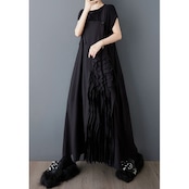 立体ドレープ装飾 サスペンダースカート 00064