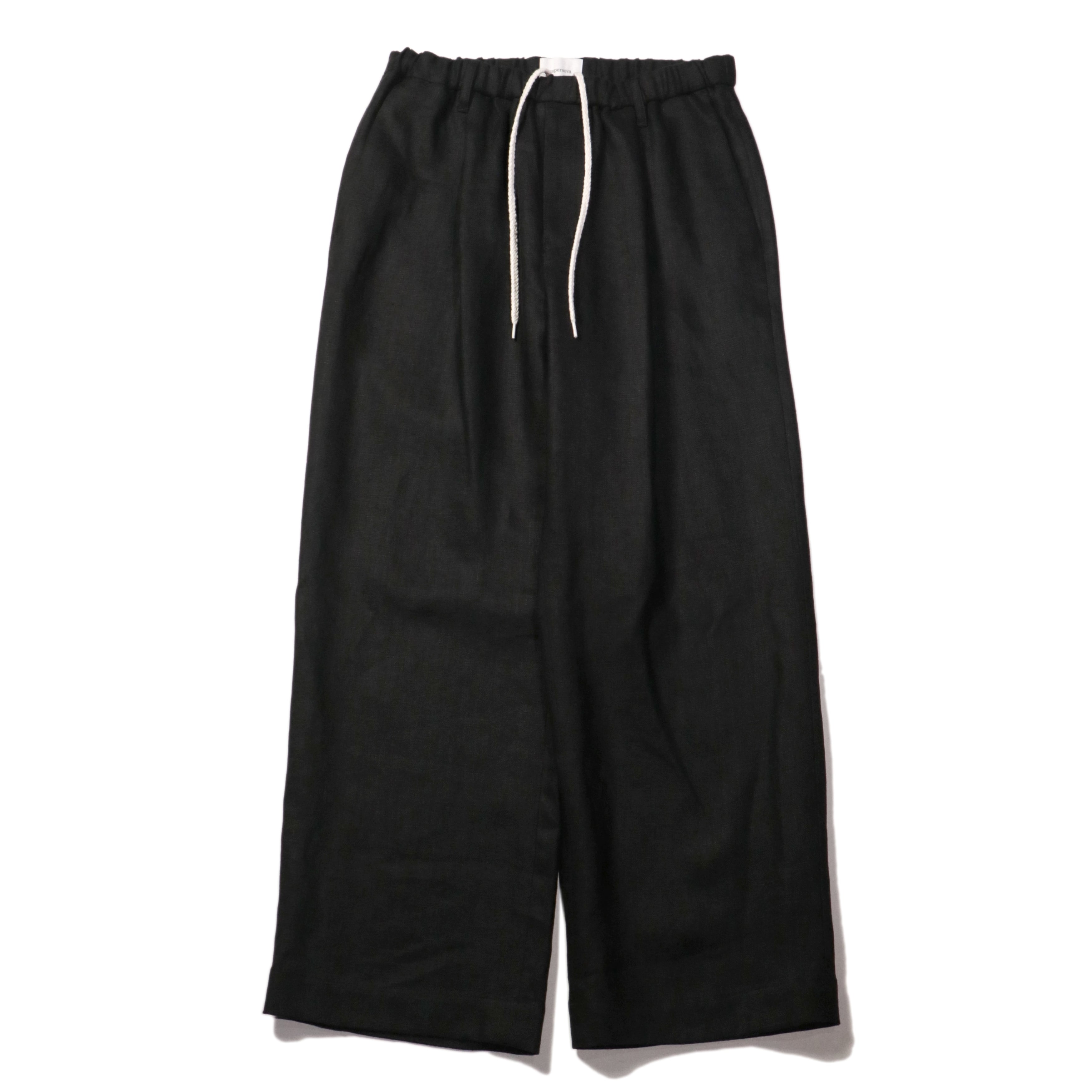 LAST1】superNova. Wide easy pants - Linen /Black | novastore