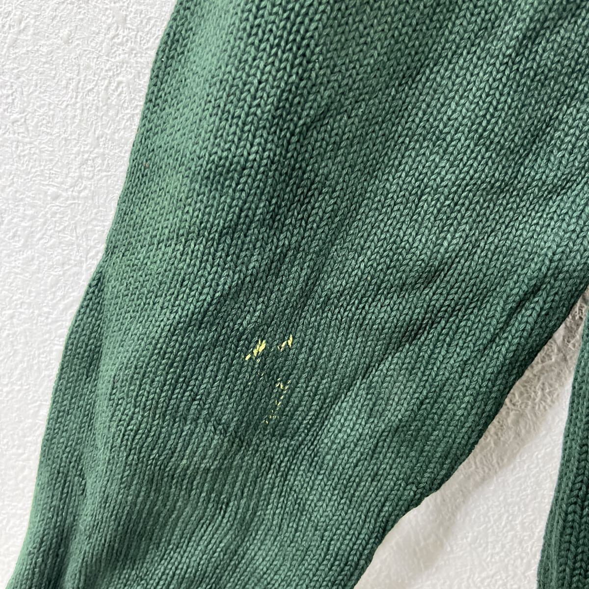 Eddie Bauer コットンニット セーター S グリーン エディーバウアー