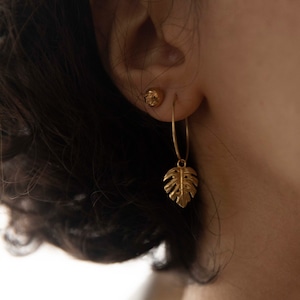 Monstera earrings