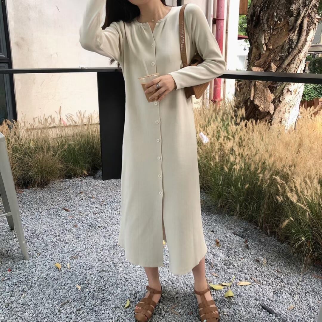 クルーネック カーディガンワンピース AJ1050-D002