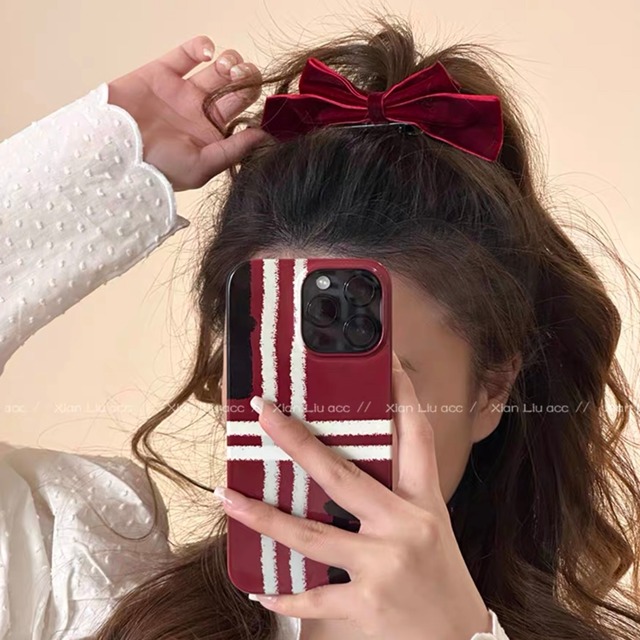 スウェードリボンヘアクリップ M179