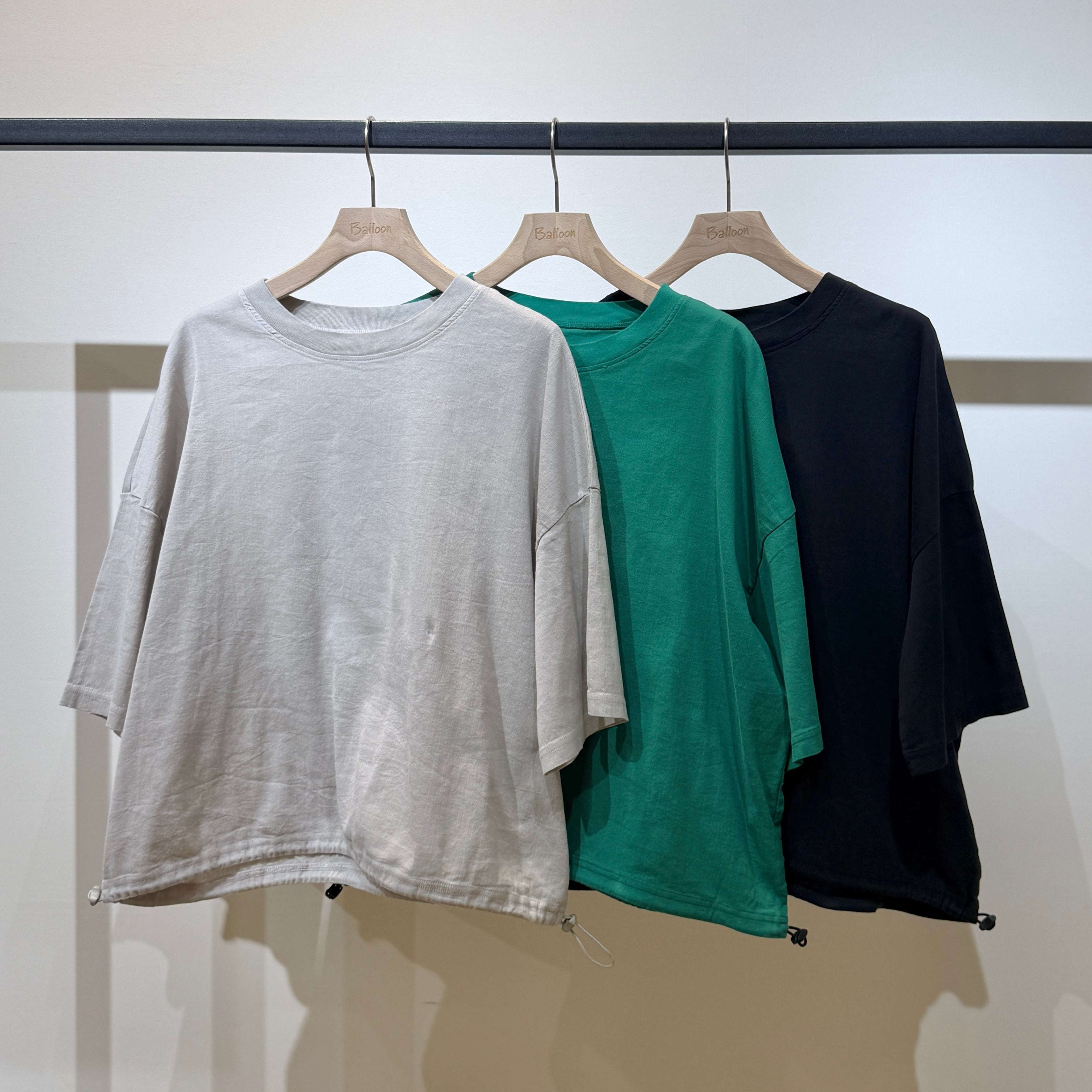 琵琶コットンドロストヘムTシャツ