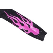 VINTAGE ストリート ピンクファイア スカル  ロングTシャツ T533