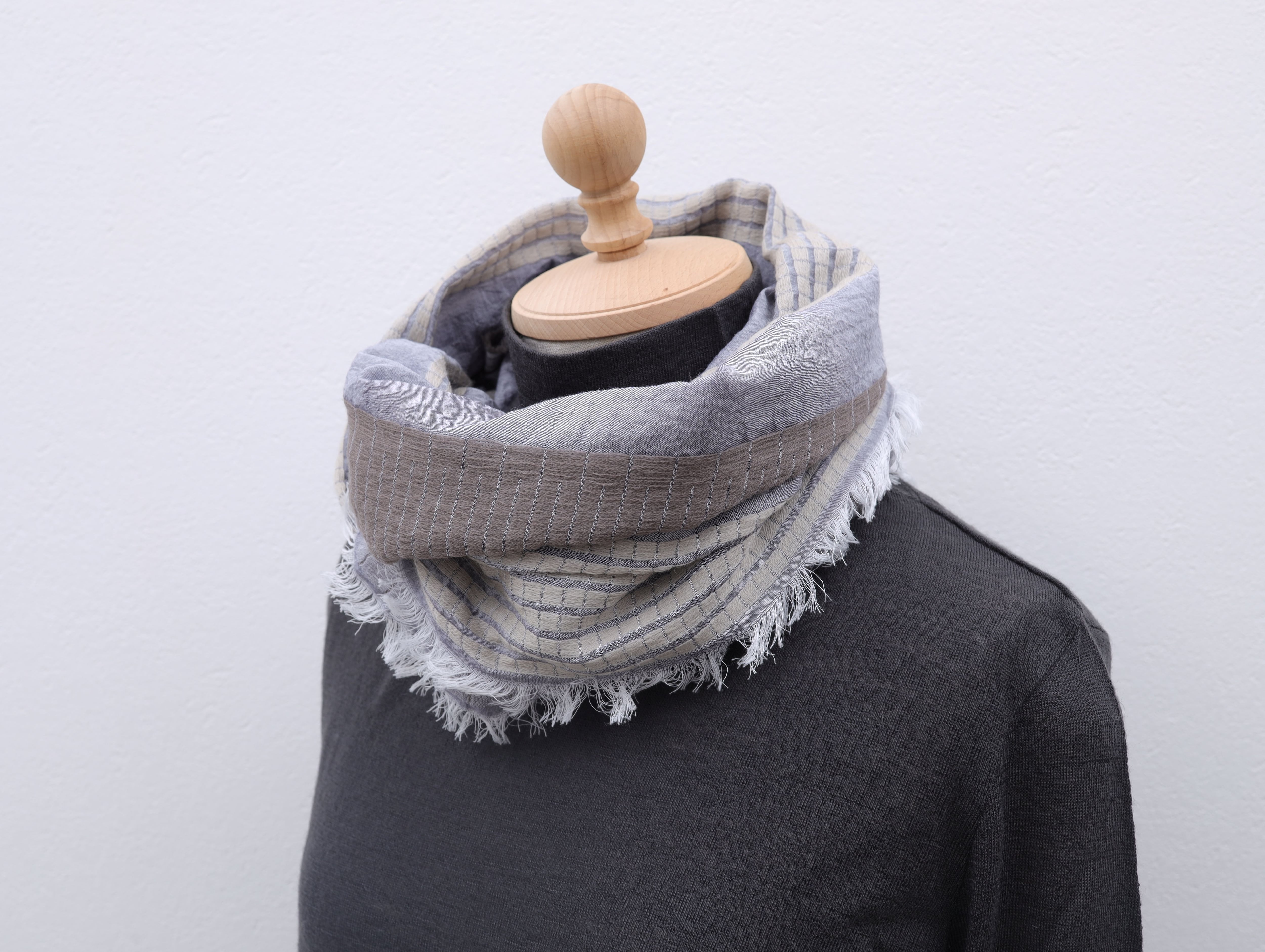 播州織のコンパクトなストール