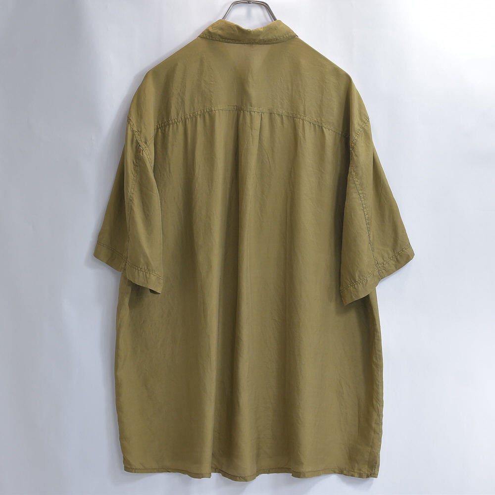 valentino UOMO ヴァレンティノ ロゴ刺繍 シルクシャツ 半袖 無地