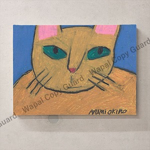 アートパネル アートボード ファブリックパネル おしゃれ 【沖野あゆみ 強い猫】 サイズ：F4（333mm×242mm） 壁掛け 絵 絵画 インテリア アートフレーム