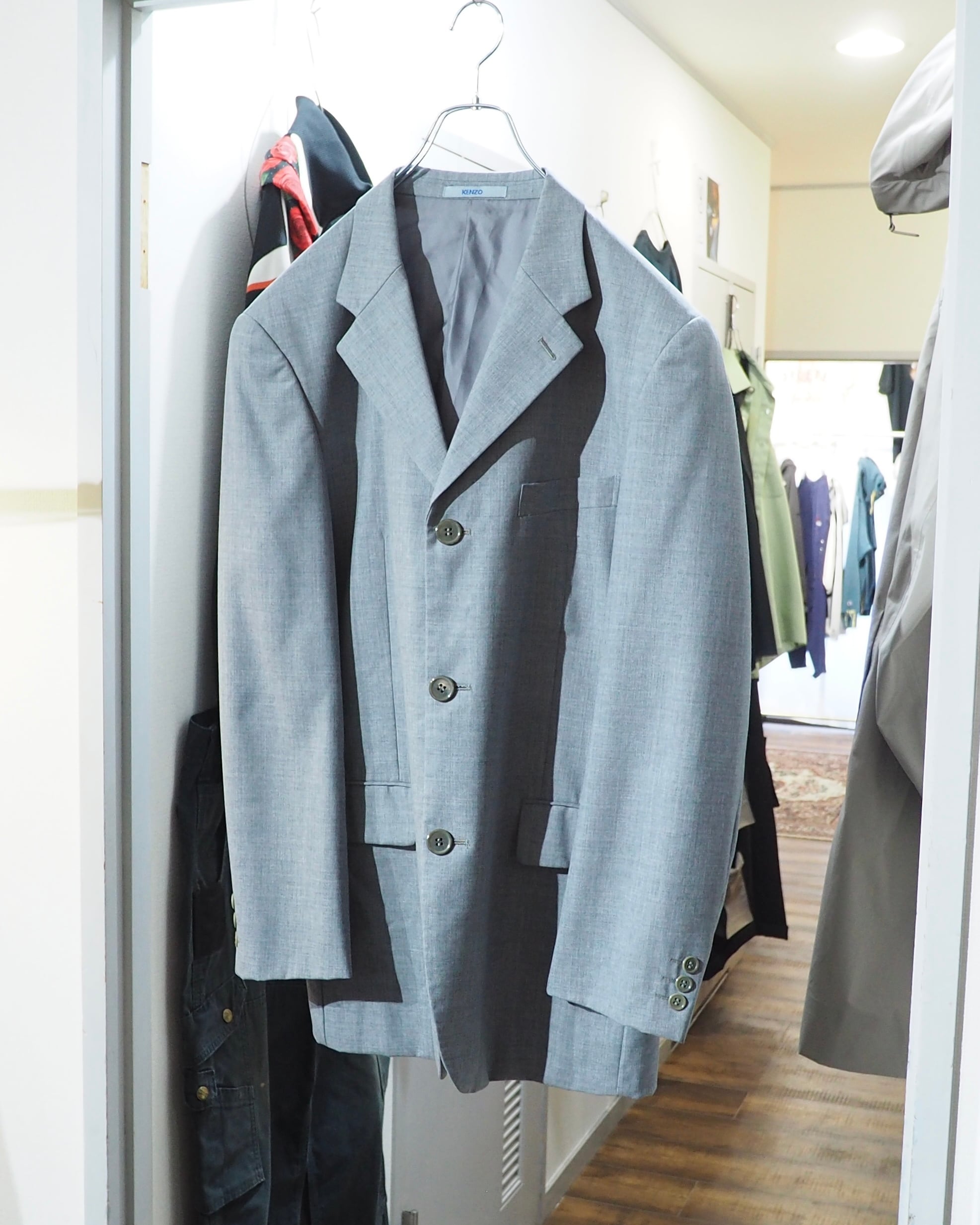 1990s " KENZO HOMME " Beautiful Smoky Blue Color vintage Tailored jacket