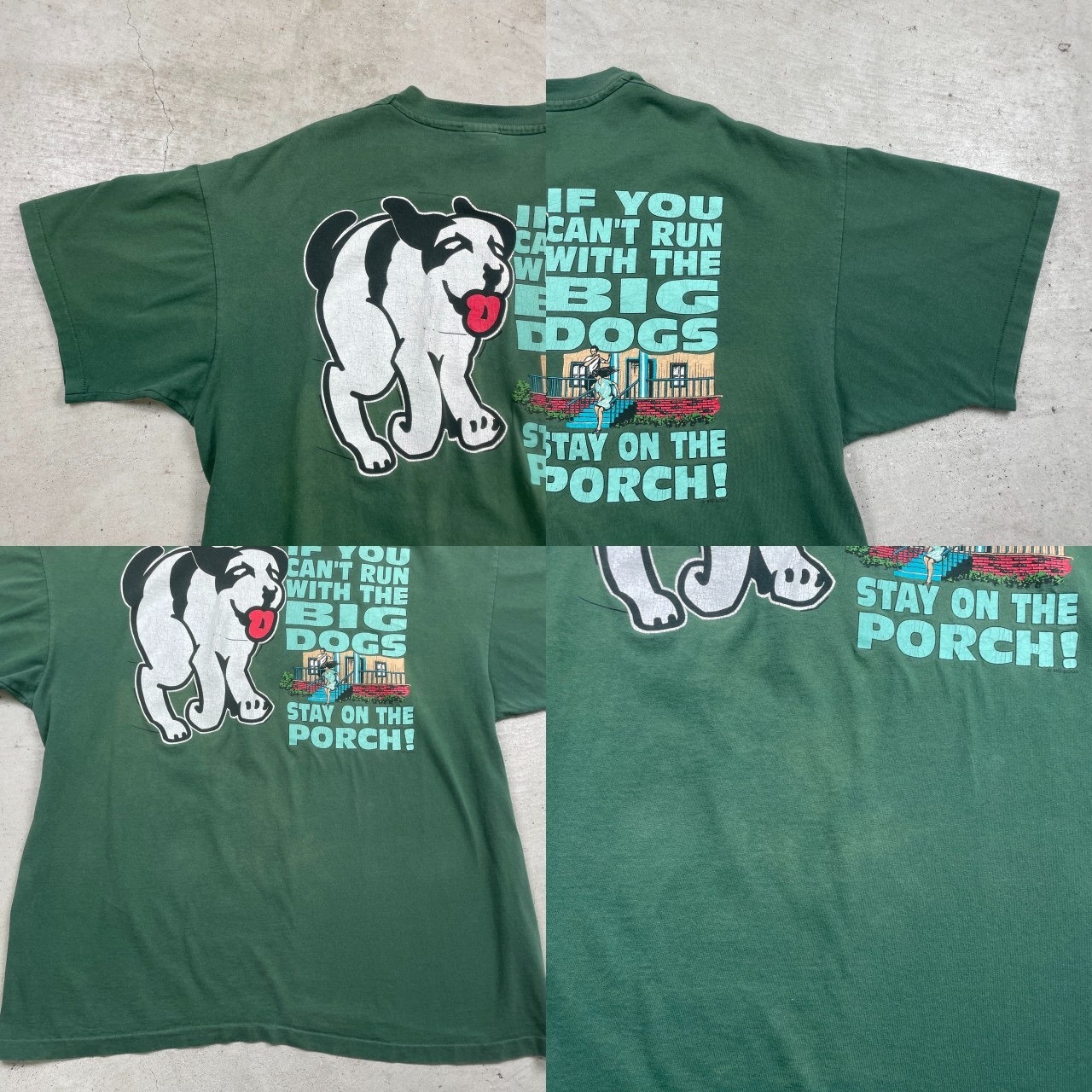 90年代 USA製 BIG DOGS ビッグドッグス アニマル プリントTシャツ 