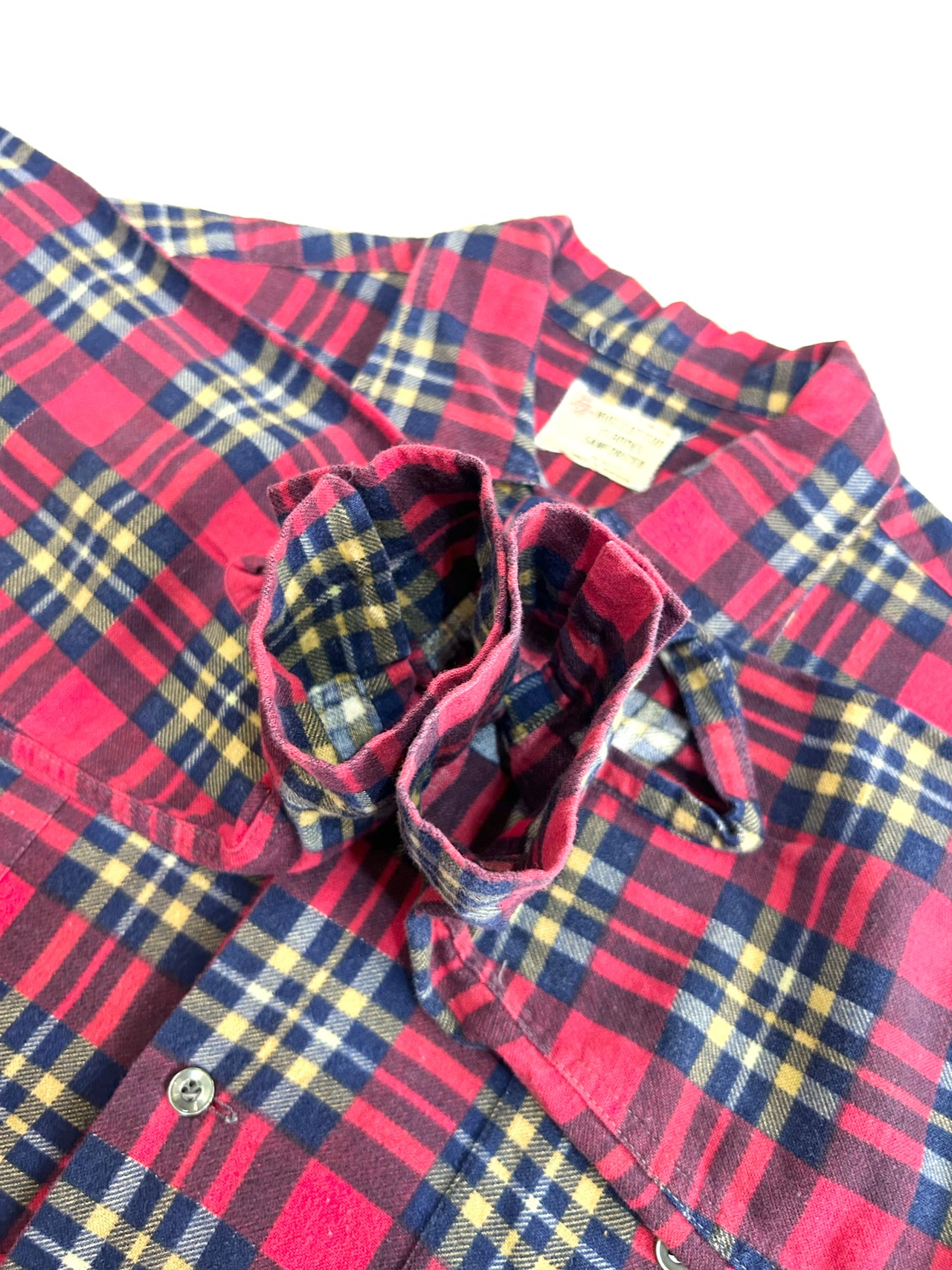 60s UNKNOWN PRINT FLANNEL SHIRT MADE IN USA Size M