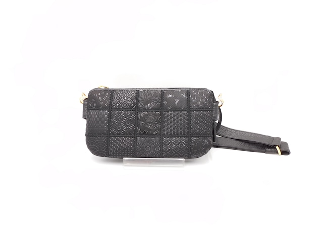 パッチワーク印傳 ショルダーウォレット ブラック