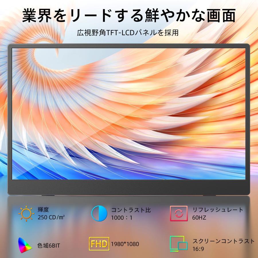 モバイルモニター15.6インチ 1920*1080 IPS液晶 非光沢 薄型軽量 モバイルモニター15.6型 1920x1080FHD モバイルディスプレイ ゲーム