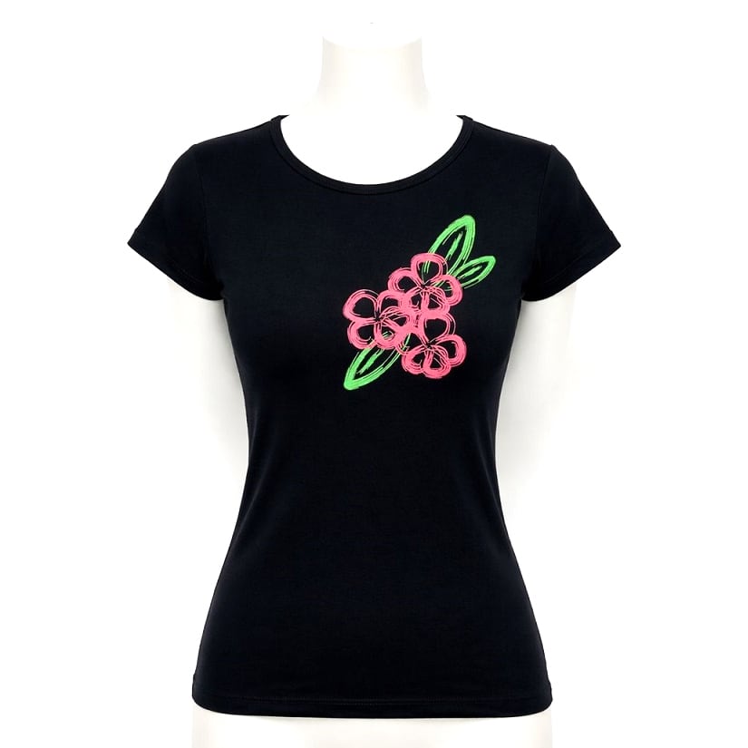 プルメリア様おまとめMakana na Kathy 半袖Tシャツ ブラック ハワイアンTシャツ 「プルメリア」 半袖 レディース カジュアル ハワイ