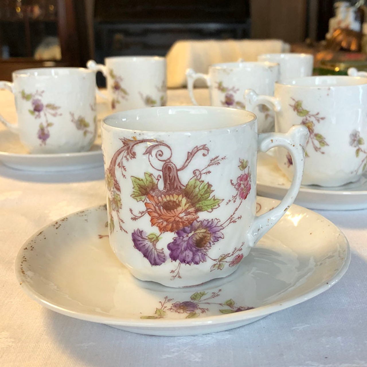 リモージュ　秋色花 コーヒーカップ＆ソーサー Limoges 12twbc3