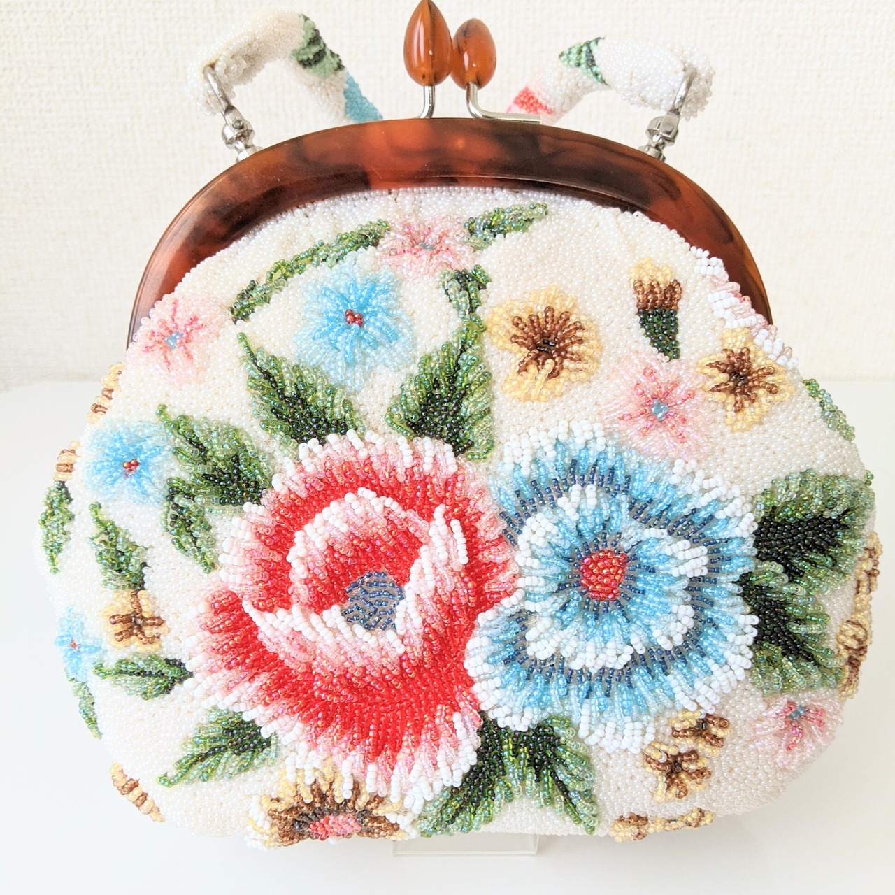 Vintage】 ビーズ刺繍バッグ Vintage Beaded Evening Bag 花柄×べっ甲 
