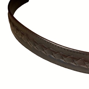 BOTTEGA VENETA dark brown leather belt " intrecciato "