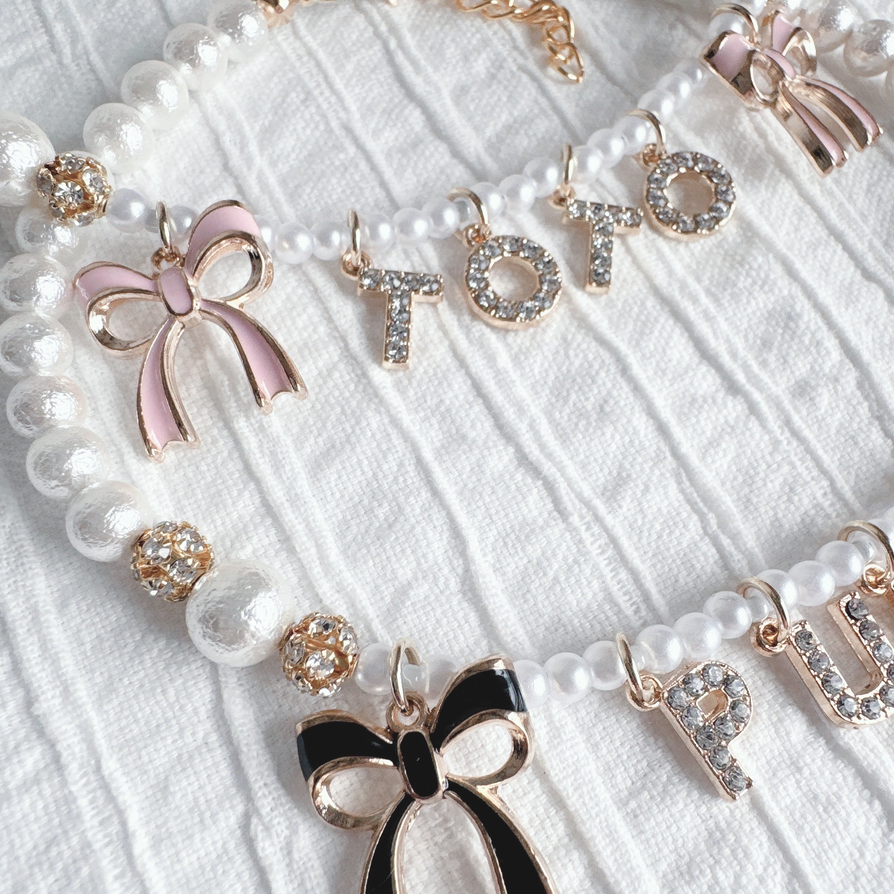 リボンのキラキラお名前ネックレス